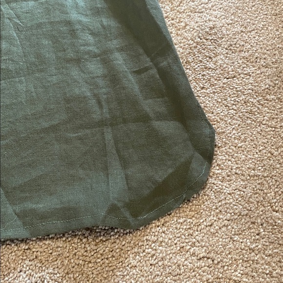 J Jill Love Linen Lagenlook V Neck Dress Olive Green Size 3X - Picture 4 of 8